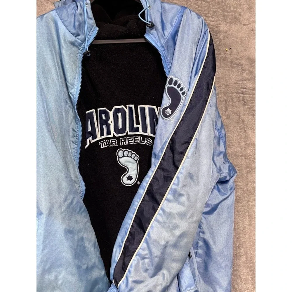 North Carolina Tar Heels Hooded Jacket Men Blue Full Zip NCAA XL Heavy ‎ Size XL